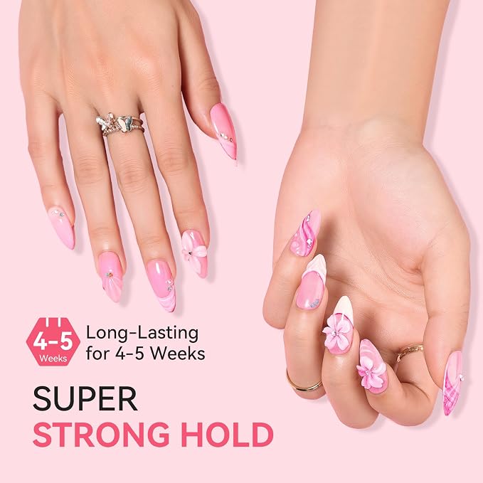 Makartt Nail Gem Glue: Precision Gel for Tiny Gems and Gap Filling 2 x 30ml | 30-Day Hold, Low Viscosity, UV/LED Cured, Gap Filling, Tiny Crystal, Caviar Beads, Nail Pearls, Small Charms, DIY Salon Use