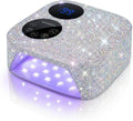 80W Cordless Nail Lamp, Sparkling Professional UV Light for Gel Nails | Rechargeable Nail Lamp, Dual-Screen Display & Magnetic Base, Fast Curing Gel Polish Nail Dryer, LED Nail Light