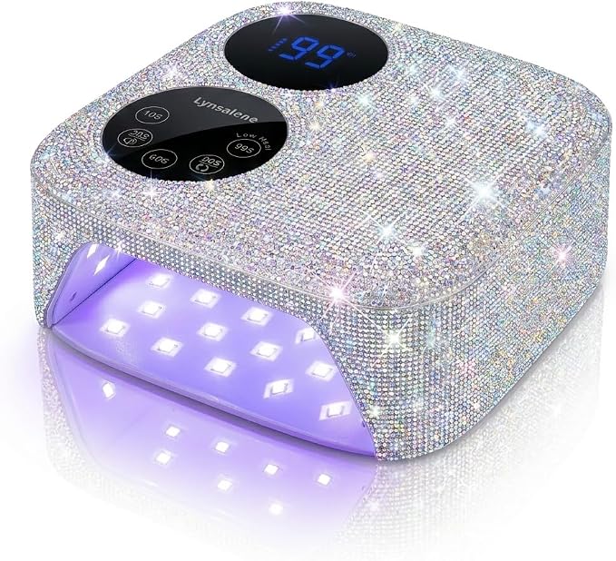 80W Cordless Nail Lamp, Sparkling Professional UV Light for Gel Nails | Rechargeable Nail Lamp, Dual-Screen Display & Magnetic Base, Fast Curing Gel Polish Nail Dryer, LED Nail Light
