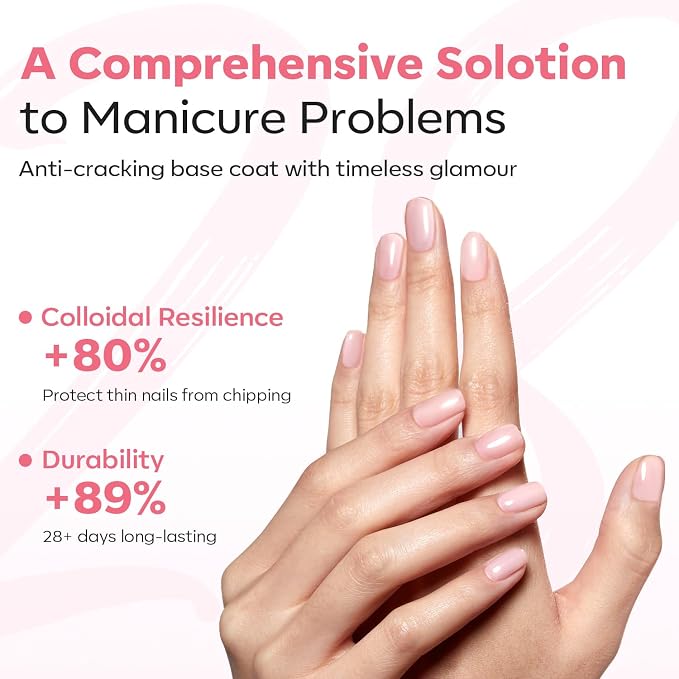 modelones Milky Pink Builder Nail Gel Rubber Base Coat Soap Nails | Soft Pink Strengthener for Thin Brittle Nails Self-Leveling Apex Building Strong Adhesion Extension Long Lasting U V Manicure