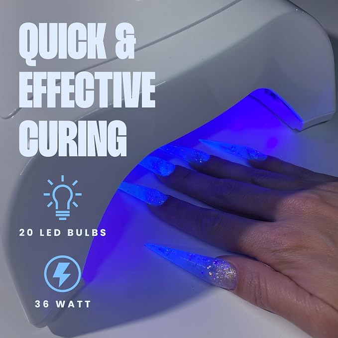 V Beauty Pure Cordless UV Nail Lamp, 36W Portable LED Light for Gel, White | Nail Polish LED Lamp, Professional Nail Art, Salon & Home DIY, 10-Hour Battery Life, 3-Timer Setting, Advanced LED Technology