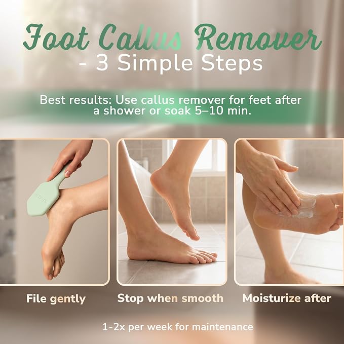 SILKLE Nano Glass Foot File - Foot Callus Remover for Feet & Foot Scrubber | Silicone Grip for Non-Slip Control - Foot Scrubber for Dead Skin, Heel Scraper for Cracked Heels & Foot Exfoliator - Green