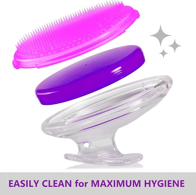 Dylonic 3 Pack Body and Face Exfoliating Brushes for Ingrown Hairs Treatment, Razor Bumps, Shaving Irritation - Silicone Scrubbers Gift Set, Skin Exfoliator Brush Dry Brushing Loofah for Smooth Skin