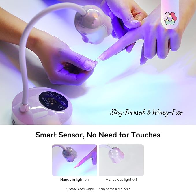 SAVILAND Advanced 30W U V Nail Lamp: Pink Gel Nail Lamp Cordless U V Light for Gel Nails Smart Sensor LED Flash Cure Lamp lampara led para uñas Profesional 8S Fast Cure Nail Salon Home Manicure