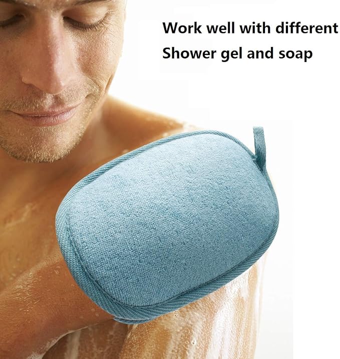 3 Pack Body Sponge Brushes Pouf Mesh Brush Shower Glove with Flower Bath Ball