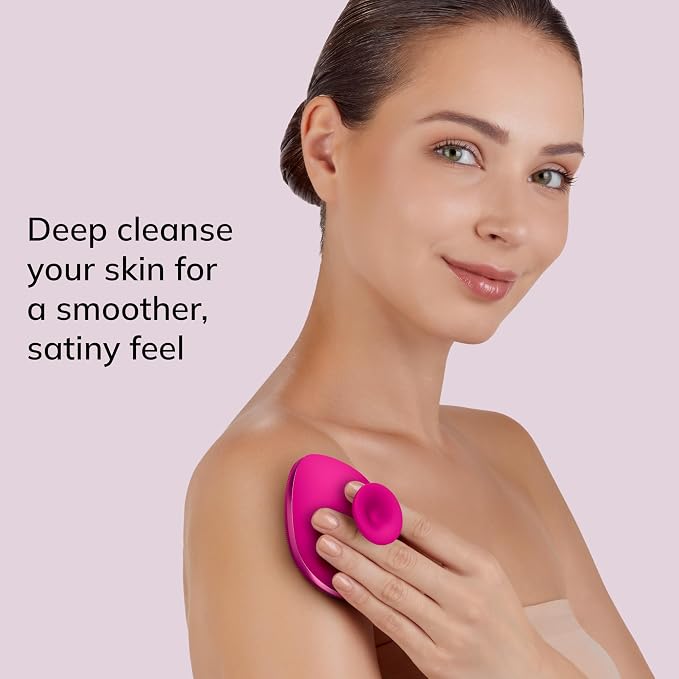 GESKE Body Brush | 4 in 1 | Design with Metal Ring | Cleansing Brush for the Entire Body | Professional Deep Cleaning | Soft Silicone Bristles | Ergonomic Two-Finger Design