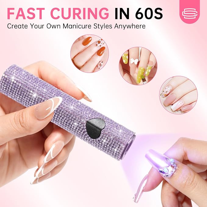 UV Light for Gel Nails, Handheld UV Nail Lamp | Portable LED Nail Lamp, Mini Nail Dryer, USB Nail Light for Fast Curing