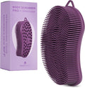 MainBasics Silicone Body Scrubber Dual-Sided, Purple, Massage | Shower Scrubber with Massage Nodes, Silicone Loofah Alternative for Deep Clean