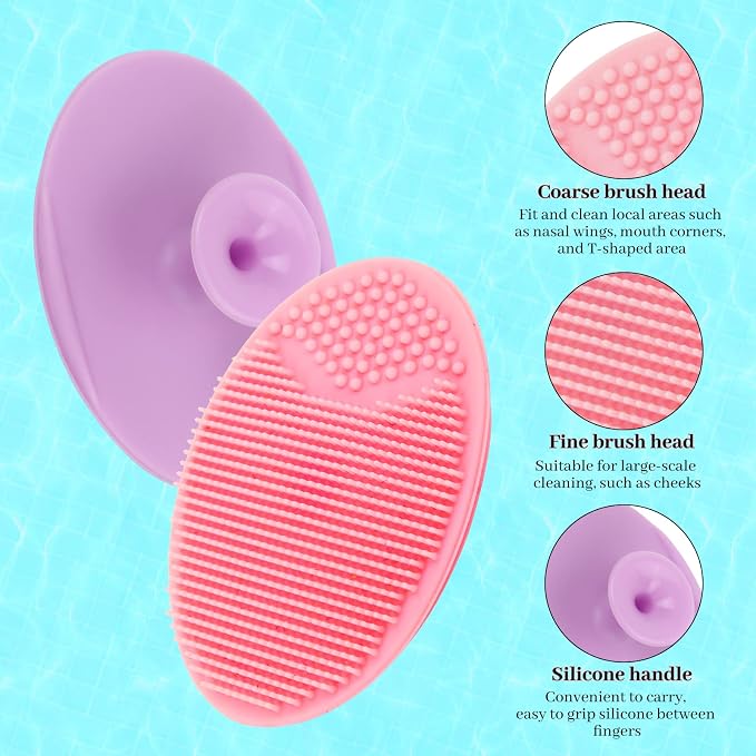 Yokilly Silicone Face Scrubber Kit: 4 Pcs Exfoliator Skin Care Tool | 4 Pcs Manual Handheld Facial Cleansing Brush - Face Scrub Wash Brush with Soft Bristle - Face Cleansing Brush For Women