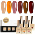 CANNI 9ML Brown Jelly Gel Polish Set, 6 Translucent Shades UV LED Soak Off | Smooth Application • Highly Pigmented • Glossy Finish • Long-Lasting Wear • Nail Art • Salon DIY Manicure • Easy Application