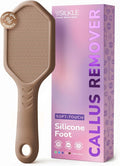 SILKLE Nano Glass Foot File - Foot Callus Remover for Feet & Foot Scrubber | Silicone Grip for Non-Slip Control - Foot Scrubber for Dead Skin, Heel Scraper for Cracked Heels & Foot Exfoliator - Brown