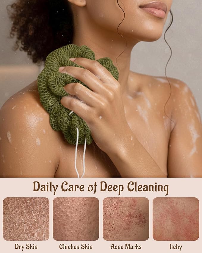 Yiclick African Net Sponge Authentic with Knots 2 Pack - Exfoliating Washcloth Towel, Back Scrubber for Shower Bath, Exfoliating Body Scrubber Exfoliator, African Rags Wash Cloth Loofah Lufa Sponge