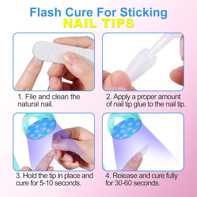 MEKK Gooseneck Flash Cure Nail Lamp, 36W Mini UV Light for Gel Nails | Cordless,Auto Sensor, 4 Timers (10/30/60/90s), Single Nail Detail Work, Portable, flower Design, Salon & Home, Glazed Blue