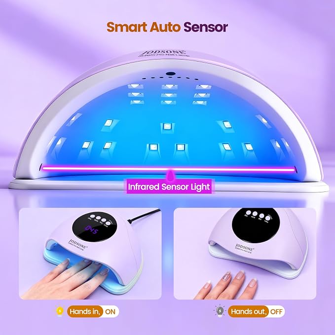 JODSONE U V LED Nail Dryer Quick Curing Lamp with 4 Timer & Auto Sensor Manicure Tool Purple