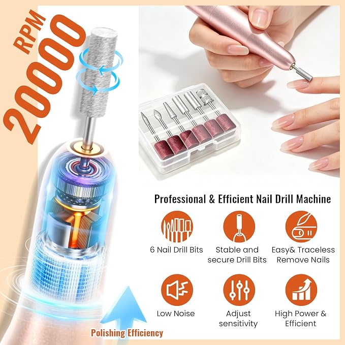 Phoenixy 68 PCS Gel Nail Polish Kit with Nail Drill UV Lamp and Decoration | 45 Colors Gel Nail Polish Set with Base Top Coat Professional Nail Kit with Everything Best Gift for Women Manicure at Home