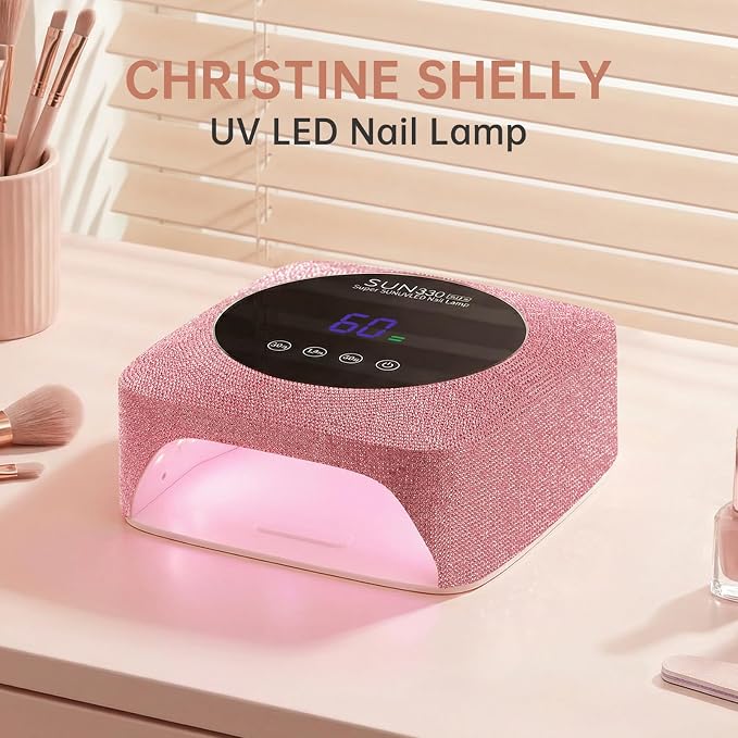96W UV LED Nail Lamp Cordless Nail Dryer for Gel Polish | Rechargeable UV Light for Gel Nails Quick Dry Curing with Large LCD Display, with 3 Timer Setting Auto Sensor for Salon&Home