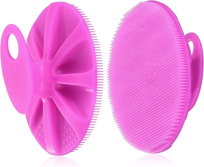 INNERNEED Silicone Body Cleansing Brush Exfoliating Scrubber, Purple | Gentle Massage, Deep Clean, Hygienic Shower Scrub Brush Soft Bristles for All Skin Types, Easy to Hold