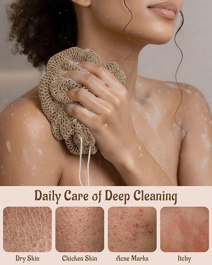 Yiclick African Net Sponge Authentic with Knots 2 Pack - Exfoliating Washcloth Towel, Back Scrubber for Shower Bath, Exfoliating Body Scrubber Exfoliator, African Rags Wash Cloth Loofah Lufa Sponge