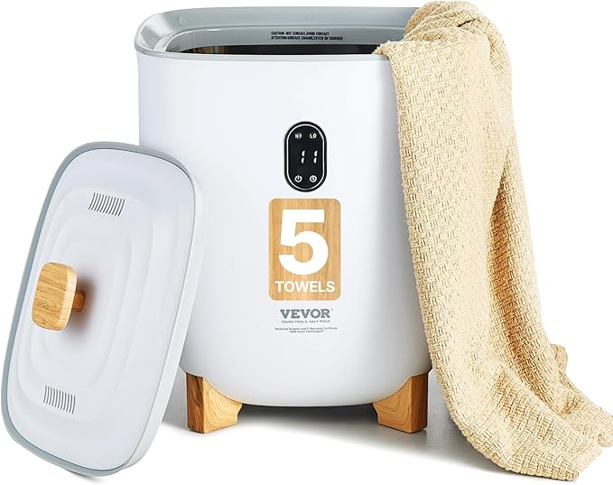 VEVOR Towel Warmers for Bathroom, 25 L Towel Warmer Bucket with Auto Shut Off for Spa Fits up to 5 Oversized Towels, Blankets, Clothes, Bathrobes, PJ's and More