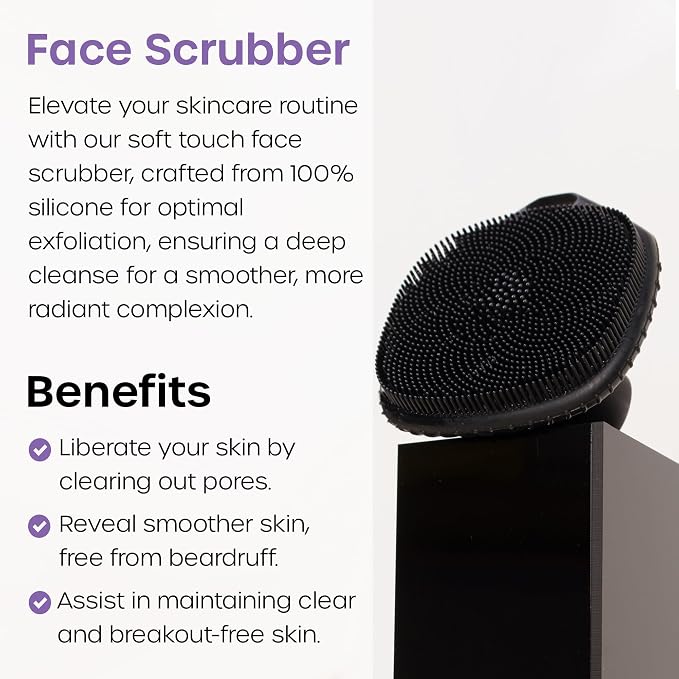 The Man Silicone Face Scrubber for Men, Face Cleansing Brush | Silicone face scrubber, cleanse skin, gently exfoliate and refresh your daily skincare routine.