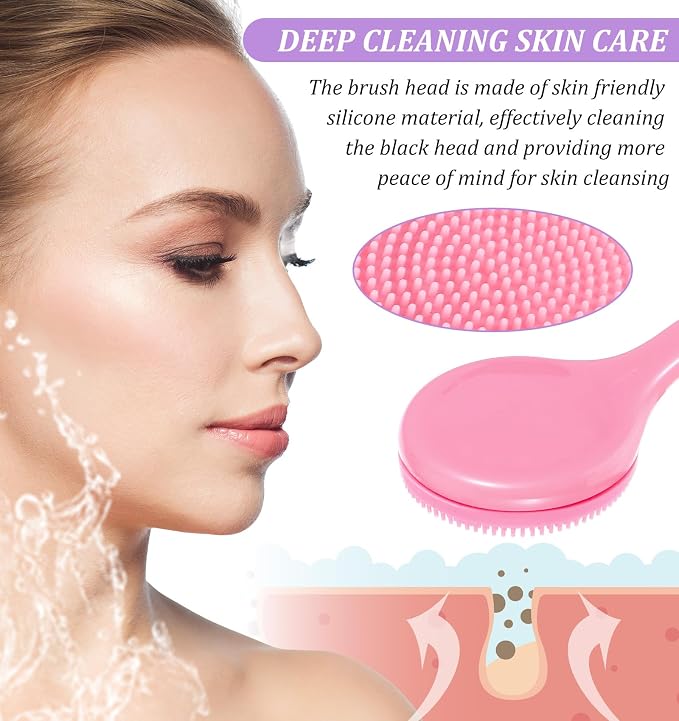 3 Pack Silicone Facial Scrubber, Silicone Facial Cleansing Brush | Soft Bristles, for Deep Cleaning, Exfoliating, & Makeup Removal, for Women, & Men