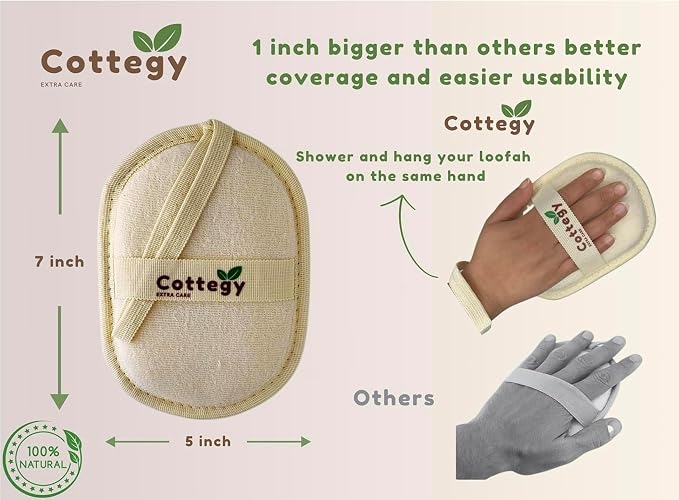 Egyptian Loofah Exfoliating Scrubber - Natural Loofah Exfoliating Body Scrubber - 1 Count (Pack of 1) Eco-Friendly Bath & Shower Sponge for Face & Body, 100% Natural, Men & Women