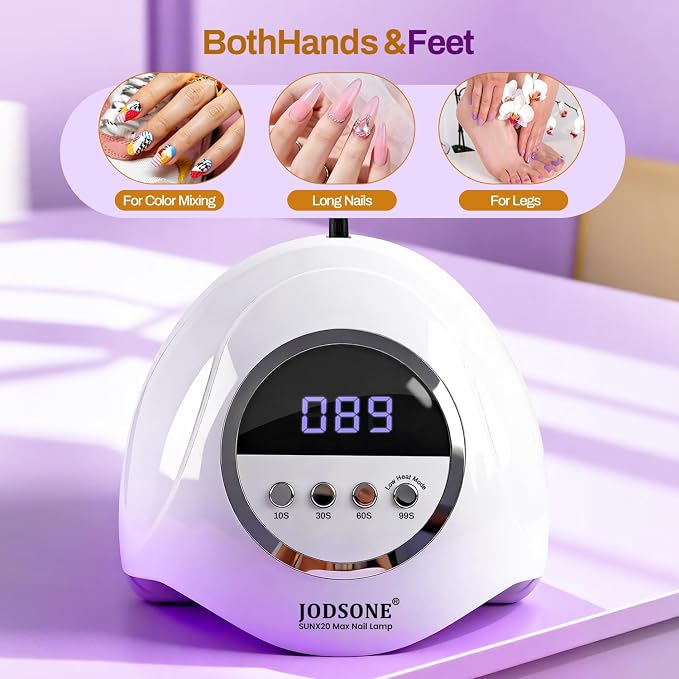 JODSONE U V LED Nail Lamp 320W, Nail Dryer for Gel Polish, Gel Nail Lamp with 72 Light Beads, Led Nail Light for Nails with Automatic Sensor & 4 Timers