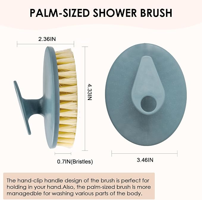 INNERNEED Food-Grade Soft Silicone Body Scrubber with PP Exfoliating Brush | Handheld Deep Cleansing Shower Brush Scrub for Body Wash, Cellulite Reduction, Massage, Pack of 2