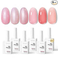 Makartt Pink Gel Nail Polish Set 15ML : 6 Sheer & Shimmer Colors | Large Capacity, High-Gloss, Light Soft To Dark, Soak Off, UV/LED Lamp Required, Home & Salon DIY