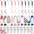 JODSONE 10pcs Nail Art Gel Liner Set,3D Nail Art Pens Effect for Fine Lines,Thin Brush Detail Polish,DIY Painted Nails at Home Salon,Liner Gel Nail Polish for Girls & Women