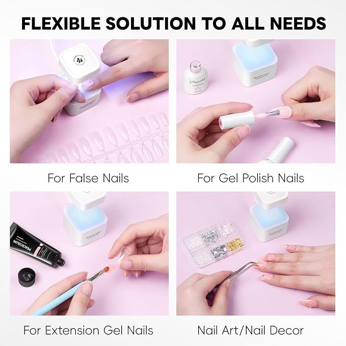 PEACECOLOR Mini U V Light for Gel Nails U V Nail Lamp Nail Dryer 2 Timer Modes Fast Curing LED Nail Lamp for Gel Nail Polish Home Salon DIY Gifts for Women