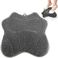 Shower Foot Scrubber Mat with Strong Suction Cups, Dual-Sided Silicone Shower Foot Scrubber Mat with 3 Brush Designs, Shower Foot & Back Scrubber Exfoliating Massage Pad