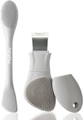 Silicone Face Scrubber Black Head Remover for Face- Appliances for Removing Make-up for Deep Cleansing Blackhead Remover Tools Face Spatula Makeup Removal Washing Brushes Pore Cleaner (Gray)