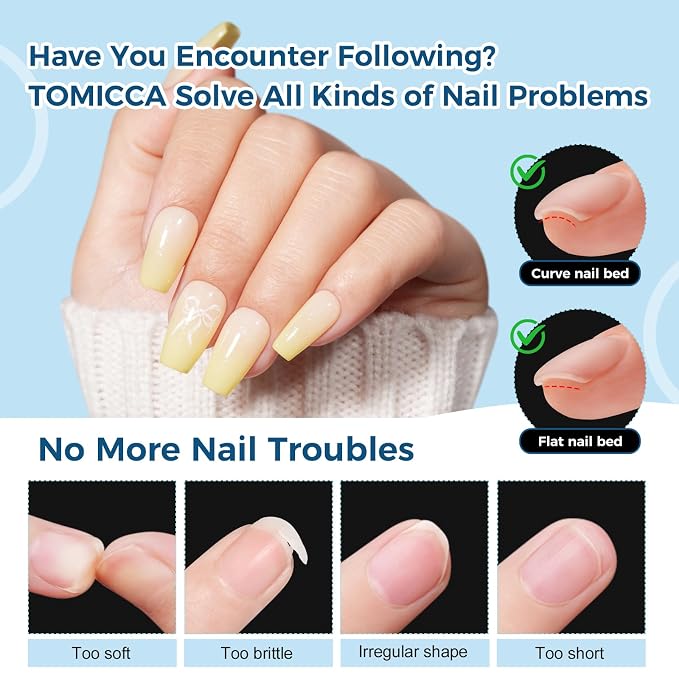 TOMICCA Short Coffin Nail Tips, 240pcs 15 Sizes, Soft Gel Tips | Half Matte Pre-Shaped Full Cover Clear Fake Nails, Acrylic Press on Nails for Extension, Beginners and Professional Salon