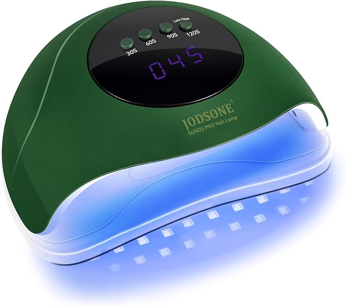 JODSONE U V Nail Lamp LED Gel Nail Dryer Gel Nail Lamp with Auto Sensor and 4 Timers Home Salon Use Nail Tools Green