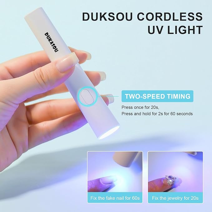 Portable Mini LED Nail Lamp for Gel Polish - Cordless Rechargeable USB Nail Dryer for Fast Curing Home DIY Manicure Art