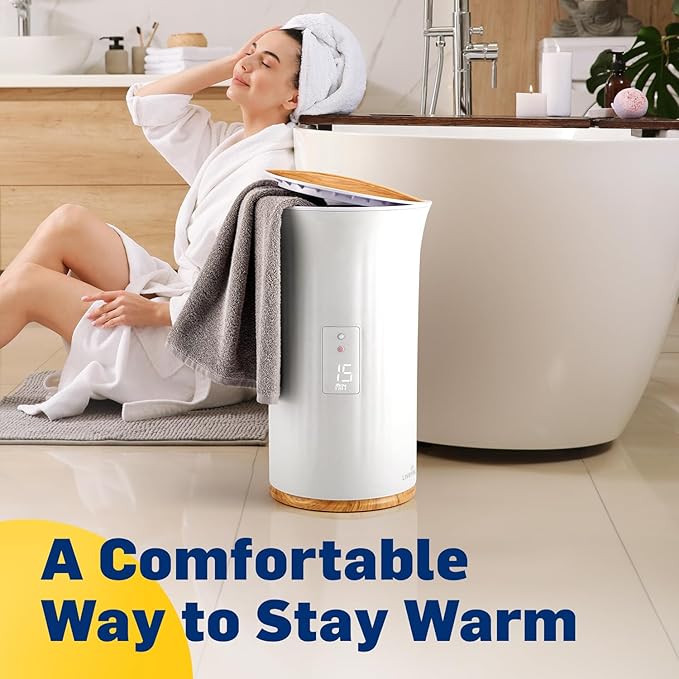 Live Fine Towel Warmer | Bucket Style Luxury Heater with LED Display, Adjustable Timer, Auto Shut-Off | Fits 40” x 70” Oversized Towel