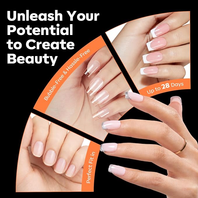 modelones Square Nail Tips, 240pcs Short Square Soft Gel Nail Tips | Full Cover Acrylic Extensions, Pre-Shaped 15 Sizes Press on Nails DIY Home or Professional Salon Use