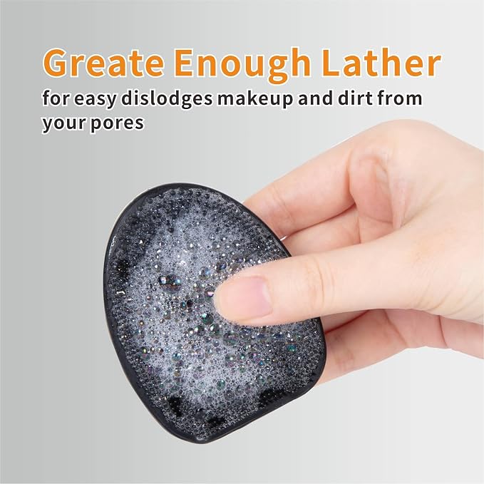 Silicone Face Scrubber for Men, 2 Pack Deep Cleaning Facial Brush, Manual Exfoliating Face Wash Brush for Blackhead Pore Cleansing, Sensitive Skin Care Tool for Women and Men