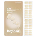 Heyhae Semi Cured Gel Nail Strips Salon Quality - Hey, Barefoot & Free | No UV Light Needed | Salon Quality, Easy Apply & Remove | 28 Strips, 1 Prep Pad, Nail File, Wooden Stick | Beige Jelly