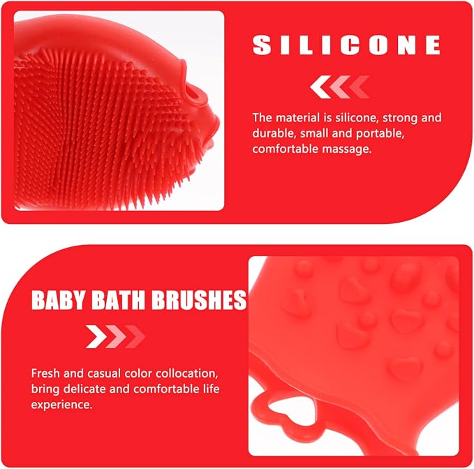 Beaupretty Baby Silicone Shampoo Brush with Soft Scalp Massager and Ergonomic Grip Gentle Exfoliating Bath Shower Brush for Kids Hair Care and Relaxing Scalp Massage