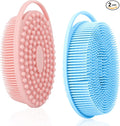 Soft Silicone Body Scrubber, 2 PCS Exfoliating Silicone Loofah, Body Scrubber Shower Brush Exfoliating and Massage 2 in 1, Bath Shower Brush for Cleaning Sensitive Skin Kids Women Men, Lather Well