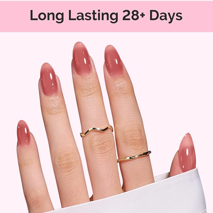 MelodySusie Jeweliver Jelly Gel Nail Polish, 0.5Fl.oz Rose Nude Pink Gel Polish Soak Off UV LED Light Cure Gift for Women Manicure Nail Art DIY at Home B6645