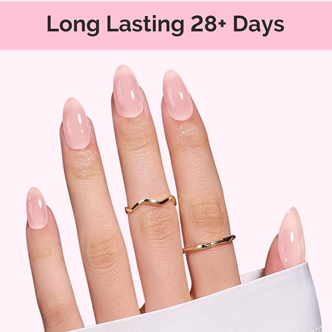 MelodySusie Jeweliver Jelly Gel Nail Polish, 0.5Fl.oz Grace Nude Pink Gel Polish Soak Off UV LED Light Cure Gift for Women Manicure Nail Art DIY at Home B6650