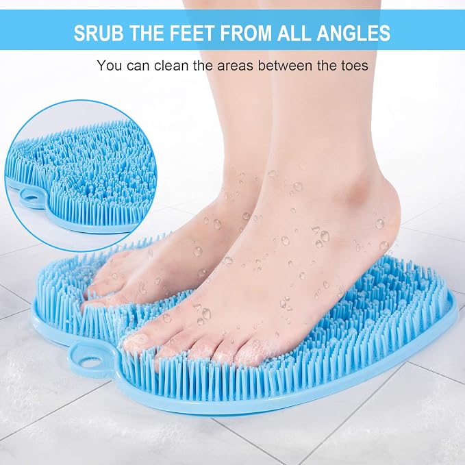 BESKAR XL Larger Shower Foot Scrubber Mat with Non-Slip Suction Cups | Cleans, Smooths, Exfoliates, Massages Your Feet Without Bending, Improve Foot Circulation, Soothes Tired Feet