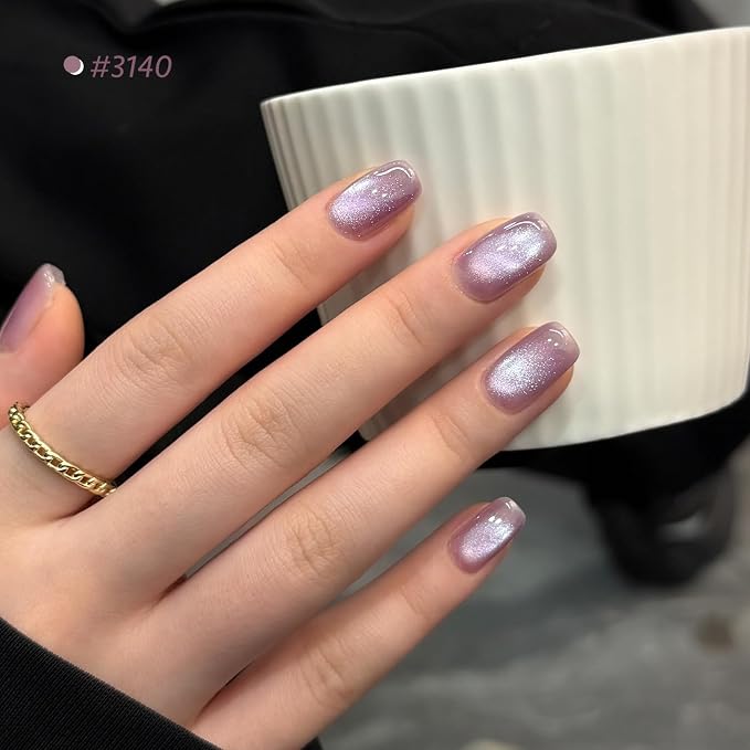 GAOY Glitter Cat Eye Gel Nail Polish Set 6 Colors with Magnet, Purple Pink | UV Lamp Required, Holographic, Nail Art DIY at Home, Salon Manicure Pedicure, Long Lasting, Gift for Women