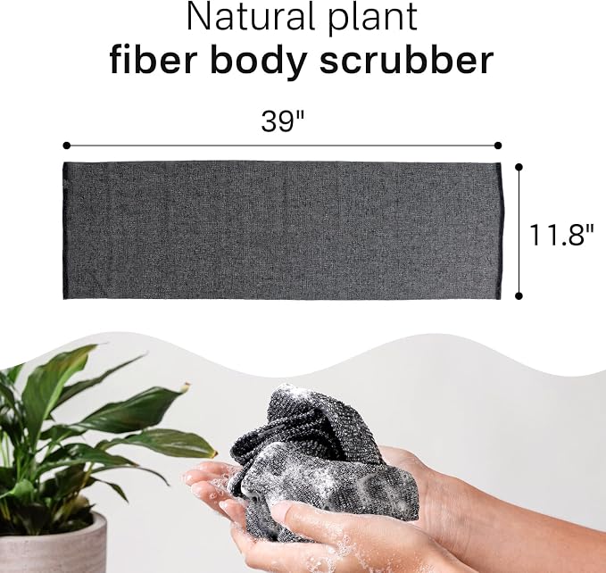 Yiclick Exfoliating Washcloth Towel, Japanese Exfoliating Bath Wash Cloth for Body Exfoliation, Korean Back Scrubber Washer for Shower, African Net Sponge Brush Loofah Exfoliator