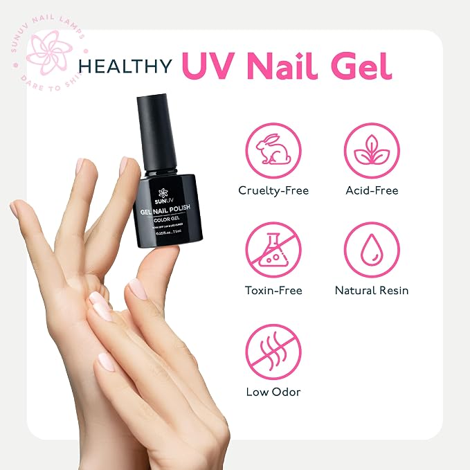 SUNUV Gel Nail Polish Kit with UV Light, 23 Pcs Gel Nail Kit Four Season, 12 Colors Polish Set with Base Glossy Top Coat, Manicure Tools Home Salon Gift for Women Teens Girls, Starter Kit