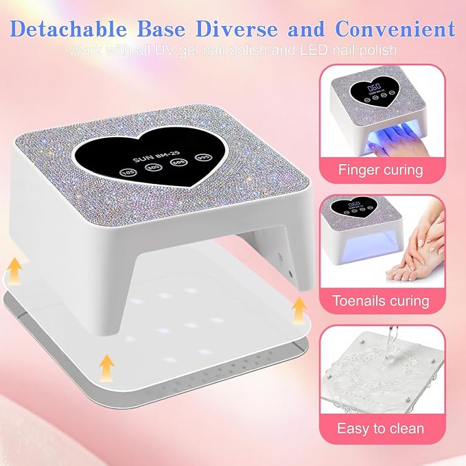 UV LED Nail Lamp,Nail Curing Lamps for Gel Polish with Automatic Sensor/4 Timer Setting,Led Nail Dryer, Professional Nail Art Drying Tools for Fingernail and Toenail