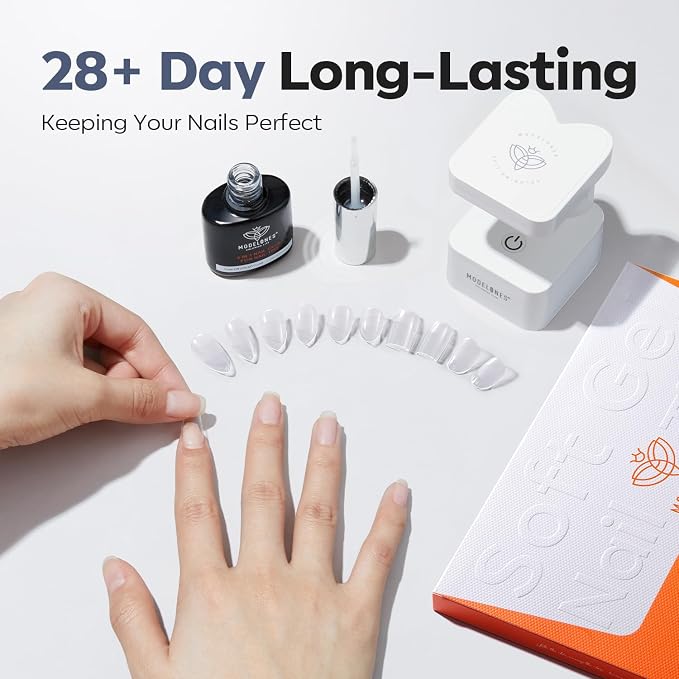 Modelones Medium & Short & Extra Short Almond Nail Tips - Multi-type 3 Styles Set Gel Tips Half Matte Full Cover Clear Acrylic Gel Kit Fake Nails for Extension DIY Salon 450Pcs 15Sizes